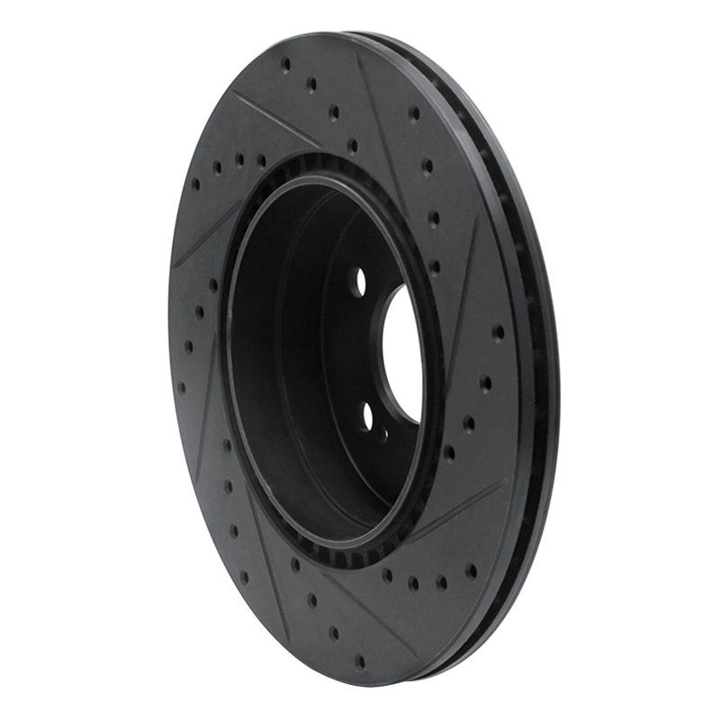 Mercedes-Benz 600SL Brake Rotor (1) - Rear Left - R1 Concepts - Drilled & Slotted - Black - `93-`02